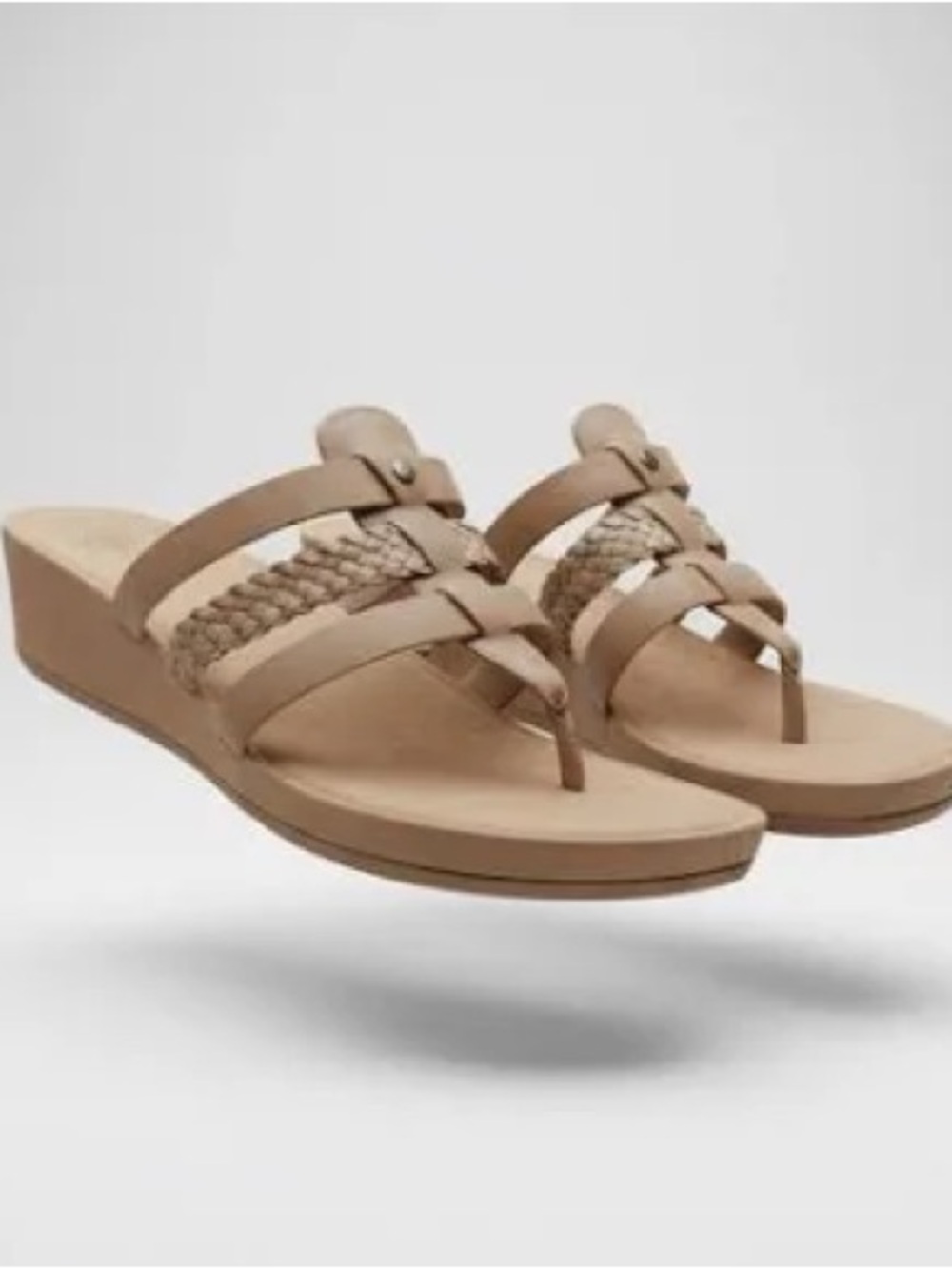 UGG Women’s Tan Braided Leather Toe-Post Sandals